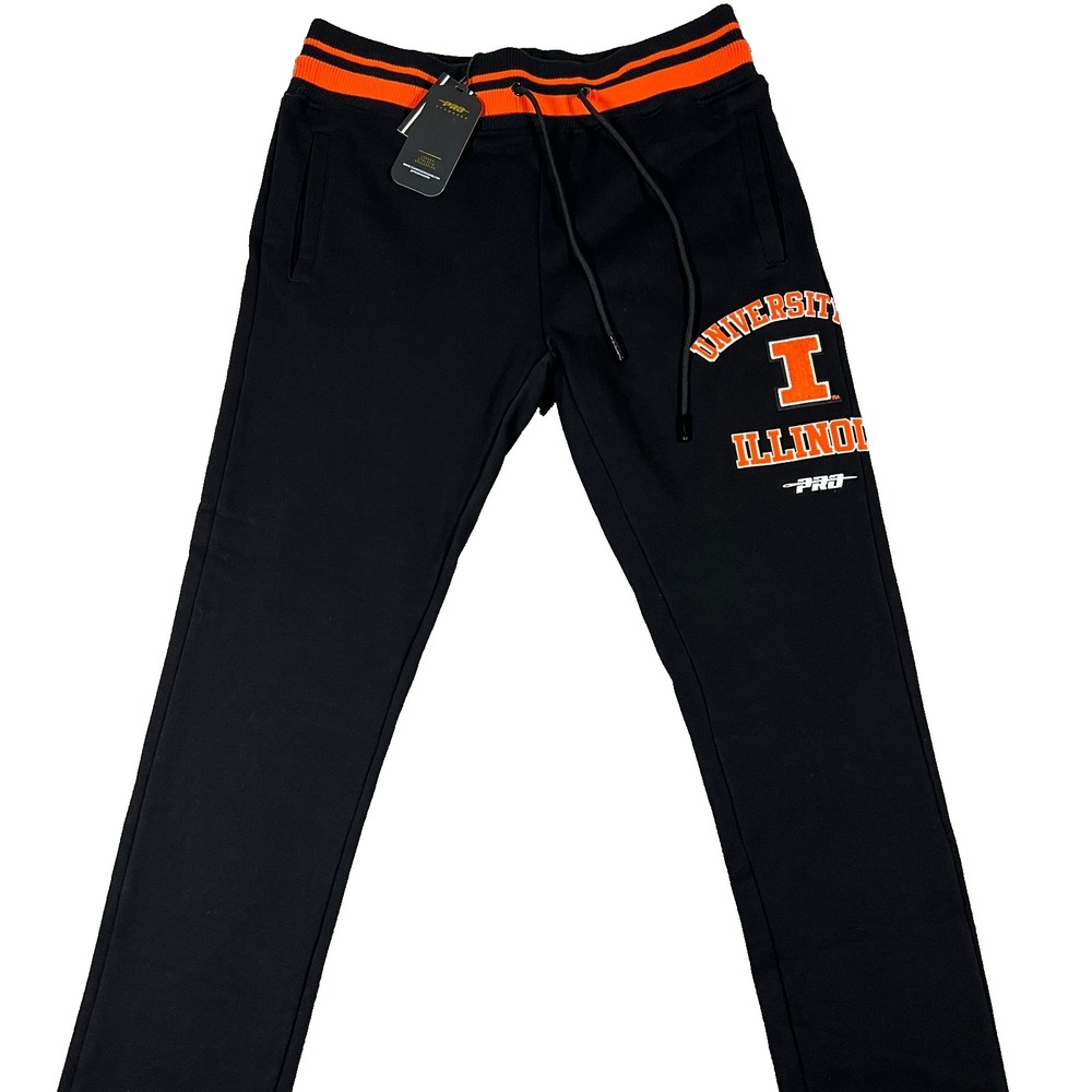 Illinois Fighting Illini Pro‎ Standard Joggers Pants Black Mens Large NCAA New